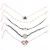 Moon World Map Heart Bracciale multistrato avvolgente braccialetti Women Fashion Jewelry