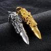 58mm en forme de balle gothique Dragon Sword médiévale Renaissance Collier Crémation Urne Pendentif en acier inoxydable