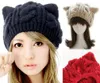 Nowy Koreański Koreański Kapelusz, Kobieta Jesień Beret Hat, Zima Zimowa Knitwear Kat, Dzień Kot, Ear Cat Wool Cap Free Dostawa L542