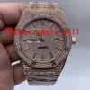 공장 신제품 15400st All Ice Stainless Steel Men 's Diamond Watch 수입 8215 자동 기계 42mm 남자 HAR282N