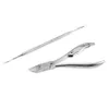 2pcs Stainless Nail Cuticle Scissor & Ingrowing Toenail Cleaner Finger and Toe Nail Clippers Nipper Manicure Pedicure Tool