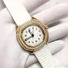 Trendy fashion ladies watch imported quartz 35mm elegant quartz hot sale rose gold diamond rubber female watch waterproof diving watch