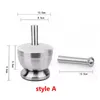 Garlic Grinder Practical Stainless Steel Mortar and Pestle Kitchen Garlic Herb Mills Grinder Bowl Kitchen Cooking Tool6552504