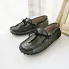 Hot Sale-Genuine leather Women flats Handmade Women Casual leather shoes Leather Moccasin Fashion Women Driving Shoes