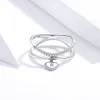 Vente en gros - Argent Beauté AMOUR Coeur Bague Empilable Pour Les Femmes Halloween Fille Bande Bague Perfection Cadeau De Noël