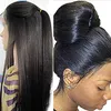 Яки прямые 360 кружева фронтальный парик человеческие волосы на 150% плотность предварительно сорванные волосянные волосы без глееных кружева фронтальные парики для чернокожих женщин 100% необработанные
