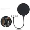 Microfones Pop Filter Double Layer Studio Microphone Mic Wind Screen Pop Filter / Swivel Mount / Mask Shied för att tala inspelningsstudio