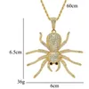 Hip Hop Spider Diamanten Anhänger Halsketten für Männer Frauen Religion Christentum Luxus Halskette Schmuck vergoldet Kupfer Zirkone Twist Kette