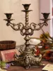 Decorative Cast Iron Candelabra Candlestick 2 Arm 3 Light Metal Pillar Candle Holder Stand Wedding Christmas Table Desk Dinner Dec9483451