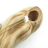 Trekkoord Paardenstaarten Blonde Updo Haarspeld Haarbroodje Extension Chignons Hair Piece Clip in Ponytail Extension 100G 120G 140G gratis schip