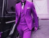 Groomsmen con risvolto a picco su misura Smoking dello sposo con un bottone Abiti da uomo Abiti da sposa / ballo di fine anno / cena Blazer da uomo migliore (giacca + pantaloni + cravatta + gilet) W64