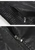 2020 foreign trade new cross border men's autumn and winter new suit collar plus plush and thickened inclined zipper leather coat
