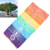 Rainbow Beach Mat Yoga Handdoek Mandala Deken Muur Opknoping Tapestry Streep Handdoeken Matten Home Kleurrijk Tafelkleed