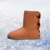 2019 nuevas botas de invierno clásicas de invierno de Australia para mujer castaño negro azul rosa café diseñador botas de piel para nieve botas hasta la rodilla para mujer