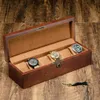 Retro Wooden Watch Box with Key Watch Holder Box For Watches Men RectangleSquare Jewelry Organizer 6 Grids Organizer1105091