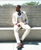 Knappe Check Plaid Tuxedo Mens Bruidegom Suits Peaked Revers Slim Fit Twee Button Business Prom Party Blazer Jacket (Jack + Vest + Pants)