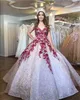 2020 Lace Up Luxury Bling Quinceanera Dresses Appliqued Sequins Sweetheart Tulle Floor Length Sweet 16 Vestidos De Ball Gown Prom Dress