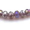 Bracciale con perline di cristallo sfaccettato viola AB colore 8mm per donna Braccialetti elastici stile semplice 20 pezzi / lotto Whole248t