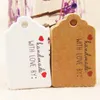 Can OEM/ODM 100PCS Natural Kraft Paper Thank you with Red Heart With Jute Twine Gift Tags For Price Garment Tags DIY Crafts Clothing Tags