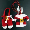 Chirstmas Talheres Titular Faca Garfo Talheres Conjunto Saia Calças Cutelaria Set Set Sacos de Decorações De Natal Para Casa Cozinha 2 pçs / set WX9-1101