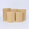 Kraft Paper Bags Aluminum Foil Mylar Zipper Retail Smell Proof Stand Up Resealable PVC Pouch For Food Cookies Snack Coffee Bean fruit Christmas Storage Packaging