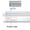 LED Shop Light 8ft T8 LED Tube Lights 150W 15000LM 6000K COLD WHITE V شكل واضحة الغطاء غلاف الخلاص المخرج متاجر قابلة للربط للمرآب 8 قدم