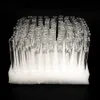 100pcs/box 78mm Clear Glass Smoking Pipe Cigarette Shape Glass Pipe Metal Smoking Pipe Glass Oil Burner Bongs DHL Free