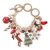 FashionNew Designer Womens Christmas Tree Sock Snowflake Diamond Charms Armband Xmas Chain Bracelet Smycken Gåvor för kvinnor Tjejer till salu
