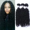 Cabelo humano ondulado profundo, 3 4 pacotes de tecelagem indiana para mulheres negras, cor natural, trama dupla 8487284