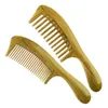 MOQ 50 PCS Natural Green Sandalwood Hair Comb Amazon Top Quality Customized LOGO Wooden Beard Combs for Women Men