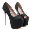 16 cm Sexy branco nupcial sapatos de casamento preto peep toe plataforma de salto alto bombas mulheres designer de sapatos tamanho 35 a 40