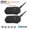 Ejeas E6 Walkie Talkie Multifctio Motorcycle Intercom VOX BT Zestaw słuchawkowy Hełm Interphone Bluetooth dla 6 jeźdźców 1200m Communica