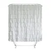 LumiParty Plain Colour Waterproof Corrugated Edge Shower Curtain Ruffled Bathroom Curtain Decoration-25 C18112201