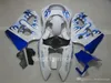 ZXMotor 7ギフトフェアリングキット鈴木GSXR600 GSXR750 SRAD 1996-2000ホワイトブルーフレームGSXR 600 750 96 97 98 99 00フェアリングER42