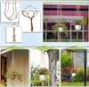 Pflanzenaufhänger, Jute-Seil, Blumentopf, handgefertigt, Strick-Pflanzenhalter, Hängekorb mit Haken für drinnen und draußen, Haus, Garten, Balkon, Dekoration