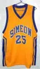 Derrick Rose # 25 Simeon High School Azul Azul Branco Branco Retro Basquete Jersey Masculino Costume Número Personalizado Nome Nome Jerseys Vendido por Yufan5