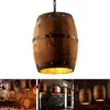 1 stks Hout Wijn Barrel Opknoping Fixture Hanger Lighting Cafe Restaurant Barrel Lamp Bar Cafe Lights Eetkamer
