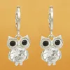 Personnalité exagérée tempérament vent froid boucles d'oreilles hibou femme argent sterling ethnique diamant boucles d'oreilles boucle d'oreille créative