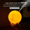 Yeni 880ml Hava Nemlendirici 3D Ay Lambası Işık Difüzör Aroma USB Ultrasonik Humidificador Gece Serin Mist Arıtma