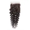 Kisshair Color 2 Poules d'onde à eau brune plus foncée avec 4x4 Fermeture en dentelle Vierge Indian Human Extensions Double Tofts3299354