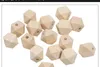 Perles d'espacement géométriques en bois naturel inachevé, 10-30mm, 100 pièces/lot, bijoux/bricolage, collier en bois, résultats de fabrication, bricolage