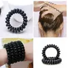 Girls Hair Bands New Black Elastic Rubber Telephone Wire Style Hair Ties & Plastic Rope Hair Accessories 100pcs
