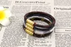 Gros-aimant en acier Boucle Bracelet En Cuir Pour Femmes Hommes Mode manchette Bracelets Bracelets Corde fleurs bijoux en gros