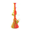 10.6 '' ak47 agua Hookah shisha plataforma petrolera vidrio pipa para fumar tabaco irrompible embriagador Bong dab Tubos de silicona