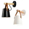 Modern LED Trä Simple Creative Wall Light Iron Metal Leather Belt Pendant Lights Living Room Corridor Hotel vägglampor