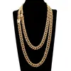 Mode is ut kedjor halsband hip hop bling smycken män 14k guld miami kubansk länk kedja224y