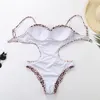 Ensemble Bikini imprimé léopard maillot de bain une pièce Push up taille haute maillot de bain femme Sexy Retrol solide Biquini Feminino