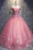 2019 Princess Pink Ball Gown Prom Quinceanera Dresses Sweet 15 Formal Party 가운 플러스 크기 대회 드레스 커스텀 BC1718289C