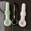 Trois accessoires de bongs en verre de tuyau rond, tuyaux de fumer en verre colorés mini-tuyaux à main multi-couleurs meilleurs tuyaux en verre de cuillère