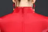 Chinese Japanese Style Wedding Red Modified Slim Body Bride Elegant Clothing Fishtail Cheongsam Long Dress Walking Show Costume3140